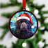 Newfoundland in Santa Hat Suncatcher Decoration